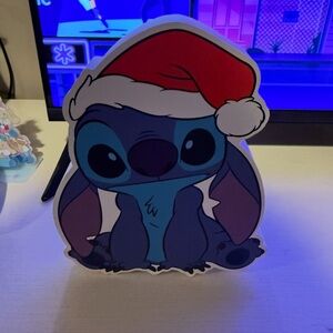 Stitch Christmas Decor with Santa Hat